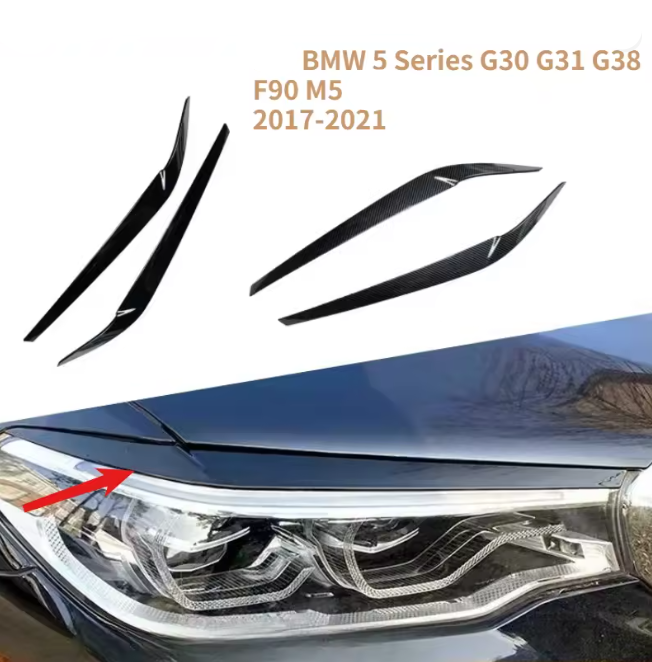 Sourcils de paupière de phares avant pour BMW série 5 G30 G31 G38 F90 M5 2017 – 2021 MPARTS AUTO